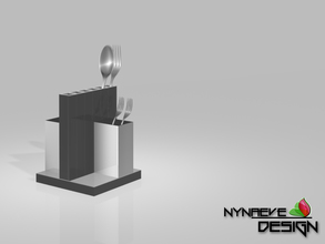 Sims 3 — Stainless Steel Utensil Holder - Kitchen Decoration by NynaeveDesign — This modern, rectangular shaped Utensil