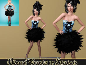 Sims 3 — Sintiklia - Dress Ostrich by SintikliaSims — Dress for YA/A female sims Has morphs and LODs 3 channels of
