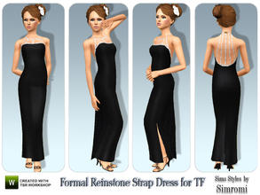 Sims 3 — Rhinestone Strap Formal Dress  for Teens by simromi — Go to the prom or dance in style in this rhinestone strap