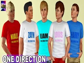 Sims 3 — One Direction T-Shirts Male - By Luckyoyo by luckyoyo — I made this T-Shirt for any Male One Direction fans out