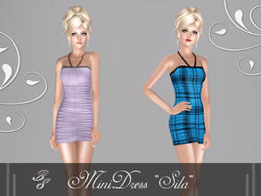 Sims 3 — MiniDress ''Sila'' by Shokobiene2 — A Everyday-/Formal Dress for YA-A. Two recolorable areas, Launcher and CAS