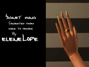 Sims 3 — Female signet ring by eleneLope2 — Converted from male to female, by eleneLope for TSR. I've always liked this