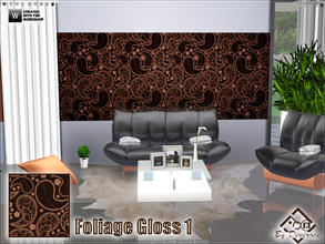 Sims 3 — Foliage Gloss 1 by Devirose — A recolorable pattern, lines of foliage,modern and elegant.Base Game Compatible,no