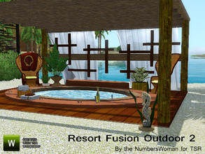 Sims 3 — Resort Outdoor Fusion 2 by TheNumbersWoman — With the flurry of the ocean's breaking waves and the warm and