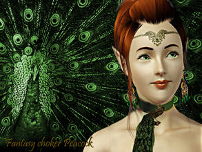 Sims 3 — Fantasy choker Peacock_T.D. by Sylvanes2 — This is the choker for my peacock fantasy set. From teen to elder.