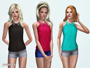 Sims 3 — Summer Blouse Danna by yvonnee2 — Beautiful and trendy blouse Danna for your female sims.Collar with shining