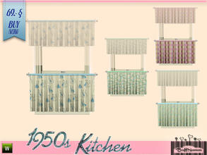 Sims 3 — 1950s Kitchen Curtain 1x1 C by BuffSumm — Let your Sim rock the 50ies! Teengirls in Petticoat, Elvis and