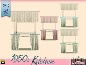 Sims 3 — 1950s Kitchen Curtain 1x1 E by BuffSumm — Let your Sim rock the 50ies! Teengirls in Petticoat, Elvis and