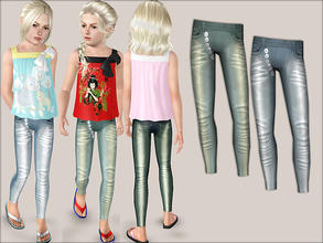 Sims 3 — Tight jeans by Weeky — Tight denim jeans with bleach parts for girls. Buttons aren't recolorable. 