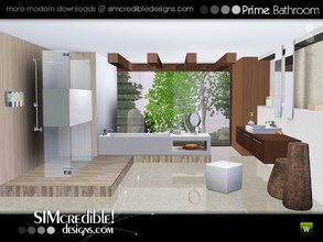 Sims 3 — Prime Bathroom by SIMcredible! — A modern charming bedroom with 15 pieces for your sims by