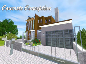 Sims 3 — Concrete_Conception by matomibotaki — Luxury family villa in Bauhaus-Architecture. The main building materials