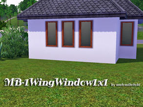Sims 3 — MB-1WingWindow1x1 by matomibotaki — MB-1WingWindow1x1, new window mesh with one wing, frame is recolorable, by