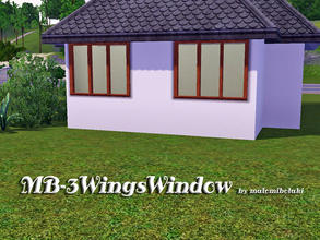 Sims 3 — MB-3WingsWindow by matomibotaki — MB-3WingsWindow, new 2 x1 large window mesh, with 3 glass parts, counter high,