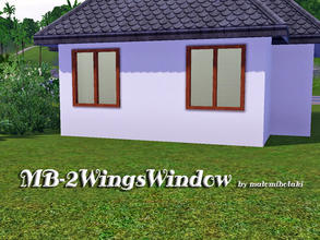 Sims 3 — MB-2WingsWindow by matomibotaki — MB-2WingsWindow, 2 x1 large counter-high window, recolorable and fitting the