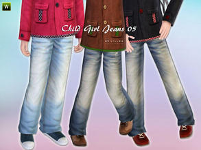 Sims 3 — Child Girl Jeans 05 by lillka — Jeans for girls. Everyday/Outdoor recolorable I hope you like it :) 