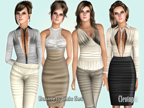 Sims 3 — ~ Business Chic Set ~ by Cleotopia — A set with some classy shiny designs for your sim to look simply stunning