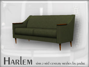 Sims 2 — Harlem Mid Century - 2 Seater Sofa by Padre — A large set of meshes inspired by the mid century era. This item