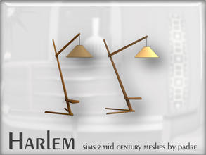 Sims 2 — Harlem Mid Century - Wooden Floor Lamp by Padre — A large set of meshes inspired by the mid century era. 