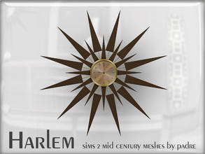 Sims 2 — Harlem Mid Century - Starburst Wall Clock by Padre — A large set of meshes inspired by the mid century era.