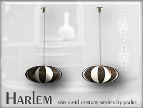 Sims 2 — Harlem Mid Century - Bent Wood Pendant Light by Padre — A large set of meshes inspired by the mid century era. 