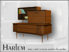 Sims 2 — Harlem Mid Century - Sideboard Wall Unit by Padre — A large set of meshes inspired by the mid century era.