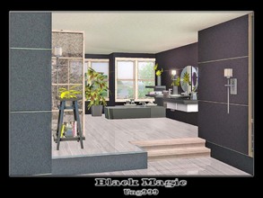 Sims 3 — Black Magic by ung999 — A modern bathroom set contains 17 items.
