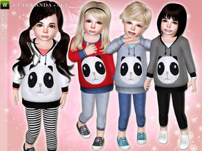 Sims 3 — Cute Panda - Toddler Set by lillka — This set includes: Cute panda sweater/leggings for toddler girls and boys.