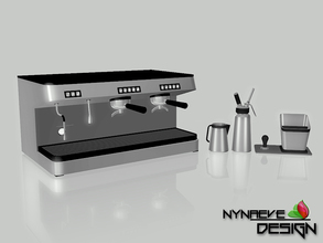 Sims 3 — Barista by NynaeveDesign — This set contains a barista espresso machine, 4 decorative barista tools and a