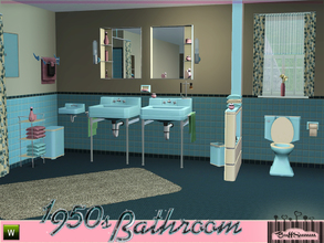 Sims 3 — 1950s Bathroom Part 1 by BuffSumm — Let your Sim rock the 50ies! Teengirls in Petticoat, Elvis and Rock'n'Roll.
