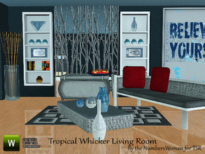 Sims 3 — Tropical **Whicker** Living by TheNumbersWoman — To sit in your ultra modern home and look out the windows at