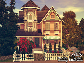 Sims 3 — Candy Victorian -Furnished- by ayyuff — A cute Victorian house with pink and blue colour exterior makeover. It