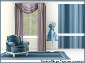 Sims 3 — Modern Stripe1_marcorse by marcorse — Vertical stripes in blue, given a modern treatment.