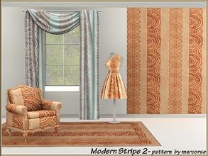 Sims 3 — Modern Stripe 2_marcorse by marcorse — Modern design of alternating gauze and figured stripes in earth tones.