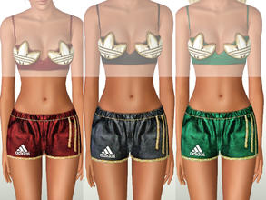 Sims 3 — 4X4 Sport Set Leather Shorts by ShakeProductions — adidas,golden,chain,sport,set,leather,jackets,details,logo