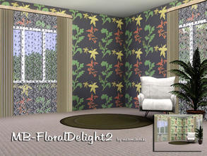 Sims 3 — MB-FloralDelight2 by matomibotaki — Fine and elegant floral pattern with 4 recolorable areas, to find under
