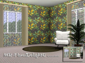 Sims 3 — MB-FloralDelight6 by matomibotaki — Fine and elegant floral pattern with 4 recolorable areas, to find under
