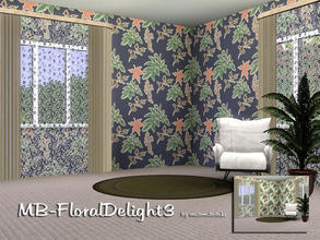 Sims 3 — MB-FloralDelight3 by matomibotaki — Fine and elegant floral pattern with 4 recolorable areas, to find under