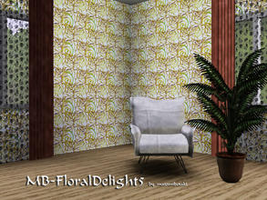 Sims 3 — MB-FloralDelight5 by matomibotaki — Fine and elegant floral pattern with 4 recolorable areas, to find under