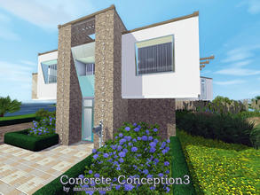 Sims 3 — Concrete_Conception3 by matomibotaki — Luxury cube-style villa in fresh and young design, with straight lined