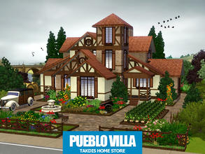 Sims 3 — Pueblo Villa by Takdis — Sizeable farm house with colorful garden for your sims! Large, showy, useful.