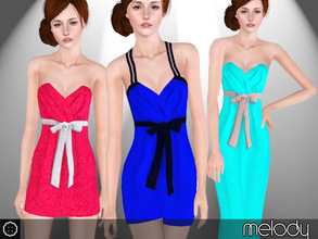 Sims 3 — Melody Set by c0_0kie — A set of 3 dresses. Please view the pictures for more details. 2 channels