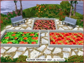 Sims 3 — Flower Terrains -Red_marcorse by marcorse — For a really bold impact, try these bright red floral terrains -