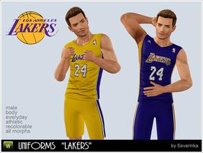 Sims 3 — Basketball uniforms Lakers by Severinka_ — Men's basketball uniforms club 'Lakers'. Full Set: T-shirt + shorts.