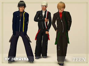 Sims 3 —  UFO style  by bukovka — A set of clothing for teenagers. Includes wide pants with suspenders and a narrow