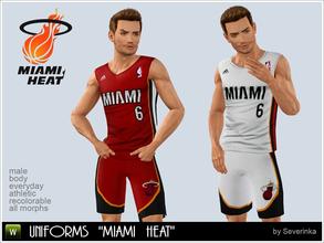 Sims 3 — Basketball uniforms Miami Heat by Severinka_ — Men's basketball uniforms club 'Miami Heat'. Full Set: T-shirt +