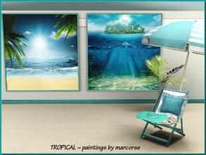 Sims 3 — Tropical_marcorse by marcorse — 2 paintings in one file, Tropical shows the view above and below the water of a