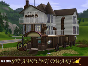Sims 3 — evi Steampunk Dwarf by evi — Three bedroom steampunk lot built with wood, metal and leader. Decorated but