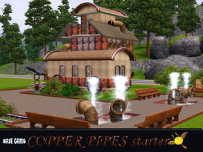 Sims 3 — evi Copper Pipes starter FURNISHED by evi — THE steampunk starter lot for your steampunk sims. One bedroom on