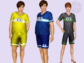 Sims 3 — Mens Sports Package by pizazz — Men's cotton jersey sports set includes shorts and top. Root for your home team
