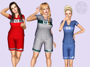 Sims 3 — Womens Sports Package by pizazz — Womens cotton jersey sports set includes shorts and top. Root for your home